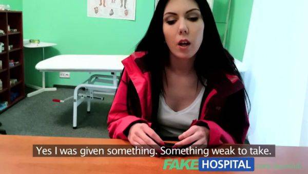 Hot brunette patient moans in pleasure while being examined in hospital by a nurse - sexu.com on gratisflix.com