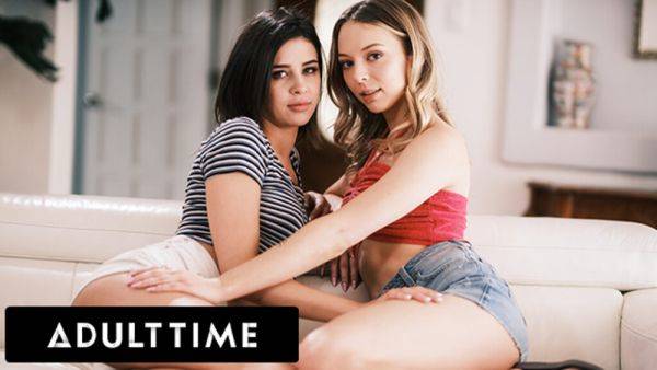 ADULT TIME - Lesbian Teen Kylie Rocket Seduces Hot Neighbor Lily Larimar Into Making Her Cum! - txxx.com on gratisflix.com