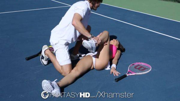 Watch Dillion Harper get her tight pussy pounded on a tennis court by a big dick - sexu.com on gratisflix.com