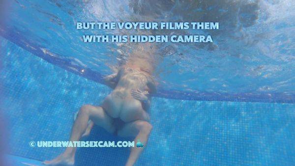 This couple thinks no one knows what they are doing underwater in the pool but the voyeur does - hclips.com on gratisflix.com