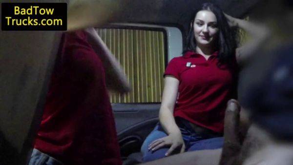 Lucky amateurs share driver's hard cock after getting stranded in a truck - sexu.com on gratisflix.com