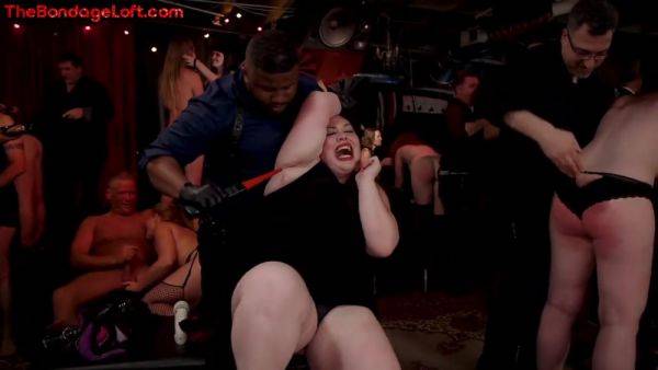 Busty BDSM public redhead whipped in front of voyeurs - hotmovs.com on gratisflix.com