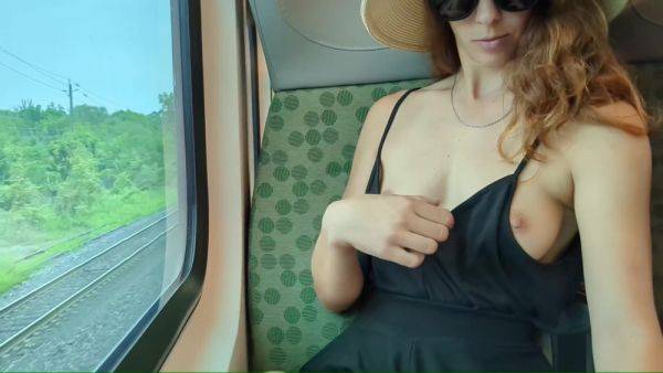 Flashing My Natural Tits On A Train In Front Of A Voyeur - hclips.com on gratisflix.com