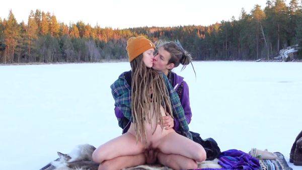 Slim Girl With Dreads And Her BF Indulge In the Hottest Love-making On a Frozen Lake - anysex.com - Sweden on gratisflix.com