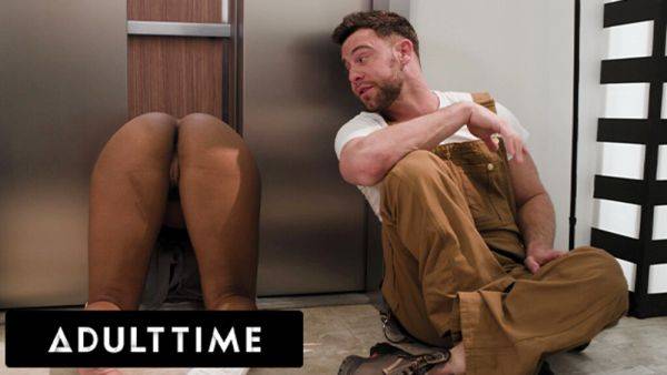 ADULT TIME - Pervy Maintenance Man Fucks August Skye While She's STUCK IN THE ELEVATOR! - txxx.com on gratisflix.com