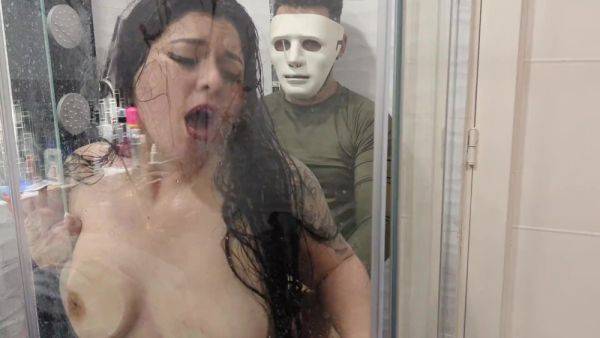 Sneaky masked stranger pounds eager latina in shower - anysex.com on gratisflix.com