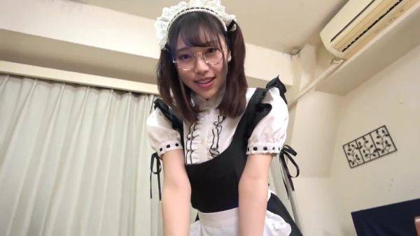 She gets fucked in the face and gets on the desk wearing a maid costume, and her panties are peeked out from below. - senzuri.tube on gratisflix.com