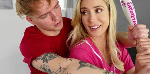 Fit Blonde MILF Asked Stepson To Teach Her To Play Baseball But Ended Up Sucking & Riding His Cock - anysex.com on gratisflix.com