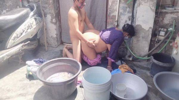 Fucked While Washing Clothes In The Bathroom - desi-porntube.com - India on gratisflix.com