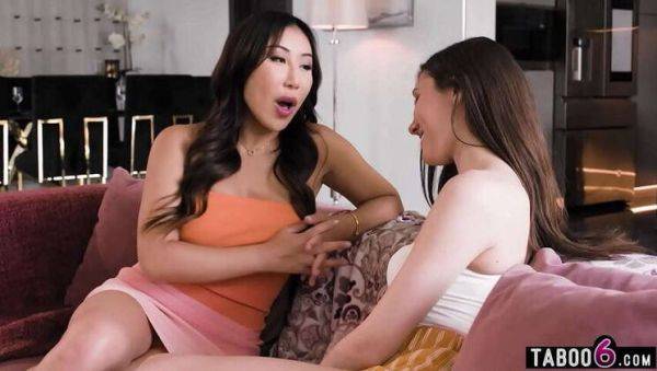 Lesbian Maya Woulfe Dominates Nicole Doshi with Strapon for Anal Play - porntry.com - China on gratisflix.com