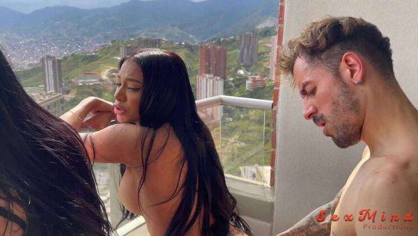 Yenifer Chacon: Venezuelan Brunette with Big Breasts in Intense Encounter with Coach on Balcony - xxxfiles.com - Venezuela on gratisflix.com