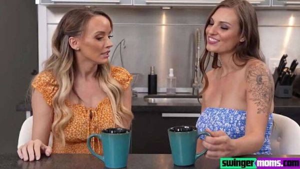 Stepmom Pristine Edge and Kenzie Love: Lesbian Encounter Caught on Tape for Stepson Threesome - porntry.com on gratisflix.com